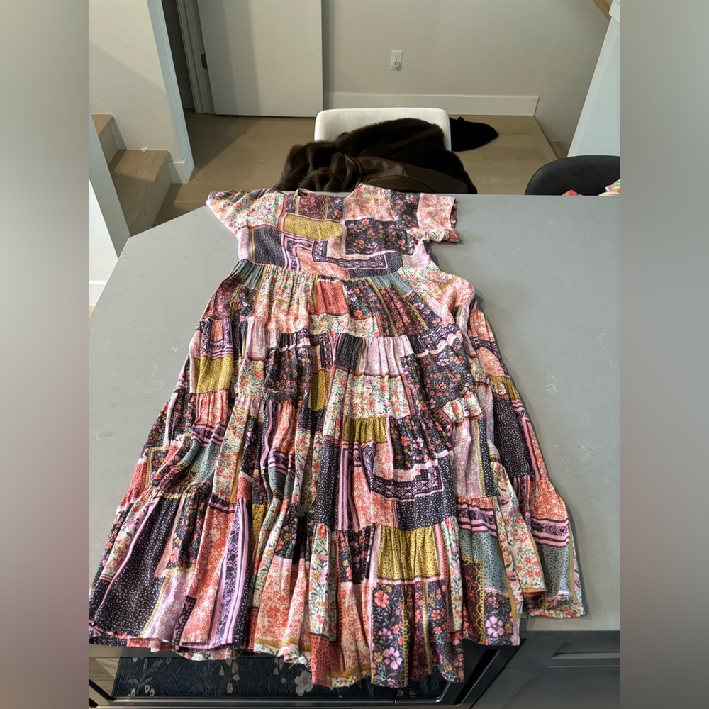Olivaceous Multicolor Floral Patchwork Dress - Picture 2 of 3